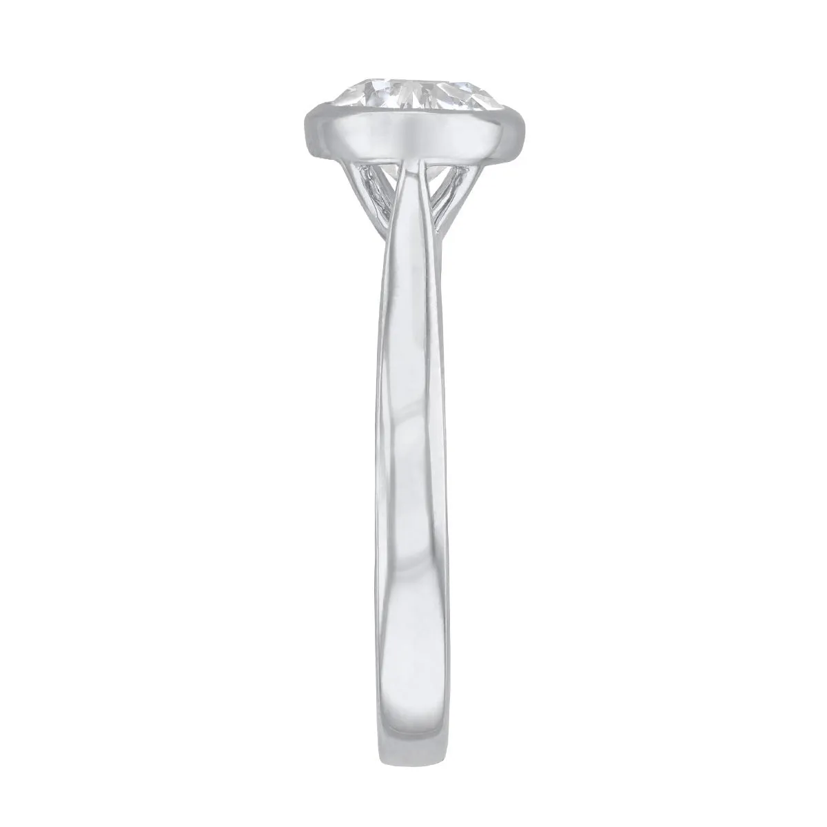 0.50ct Cleo Bezel Set Round Brilliant Cut Diamond Solitaire Engagement Ring | Platinum