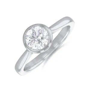 0.50ct Cleo Bezel Set Round Brilliant Cut Diamond Solitaire Engagement Ring | Platinum