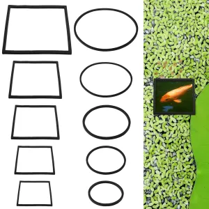 10 PCS Fish Feeding Rings, Aquarium Floating Plant Corral Round & Square Aquarium Plant Holder Fish Toys Turtle Betta Fish Tank Accessories Reduces Automatic Fish Feeder Waste, Maintains Water Quality