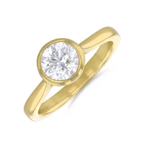 1.00ct Cleo Bezel Set Round Brilliant Cut Diamond Solitaire Engagement Ring | 18ct Yellow Gold
