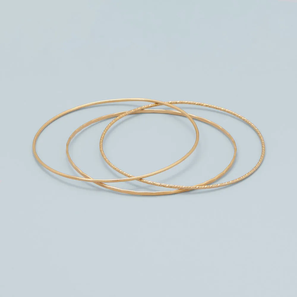 14/20 Gold Filled Hammered Wire Bangle Bracelet