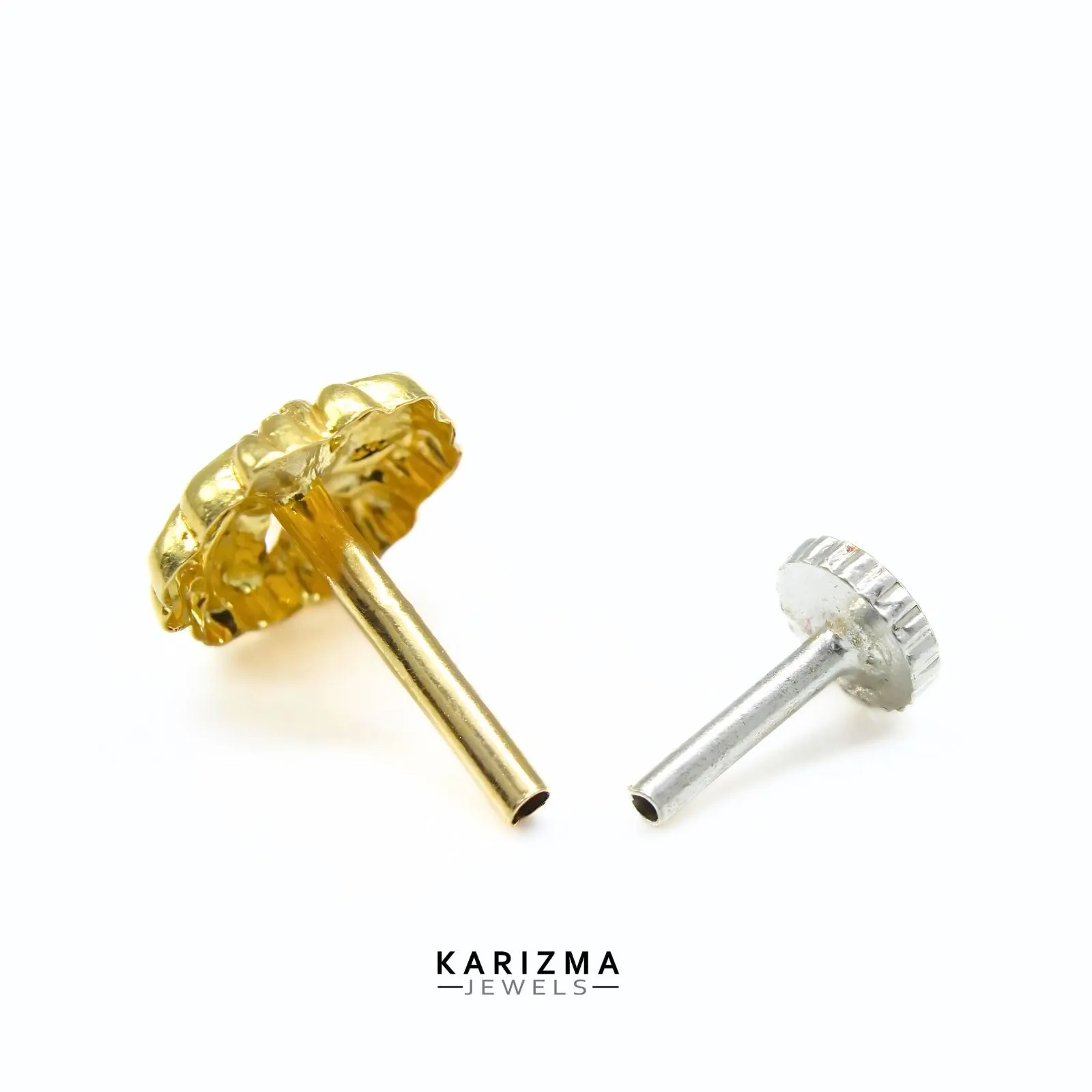 14K Real Gold Women Floral Nose stud nose ring Push Pin