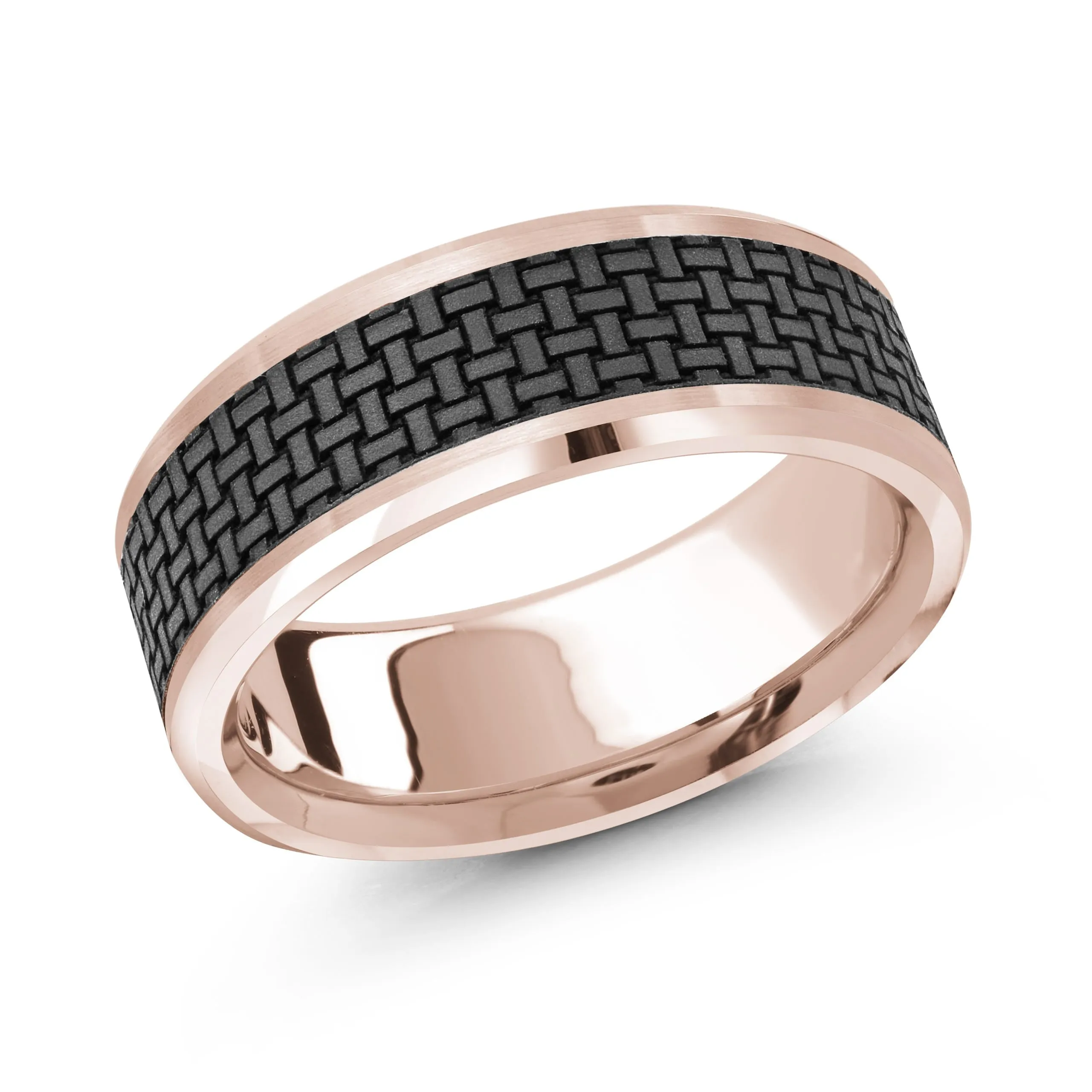 14K Rose Gold Ring from the Noir Collection by Malo - MRDA-043-8P