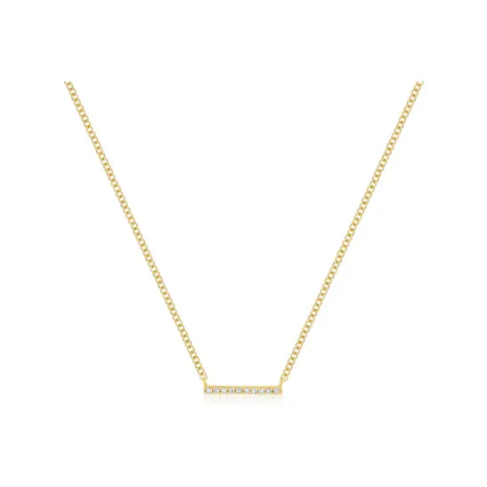 14KY Diamond Mini Bar Necklace