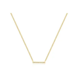 14KY Diamond Mini Bar Necklace
