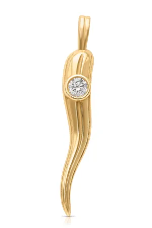 14KY Italian Good Luck Horn Charm