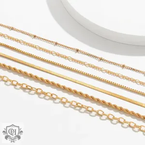 18K Gold Stackable Bracelet Set