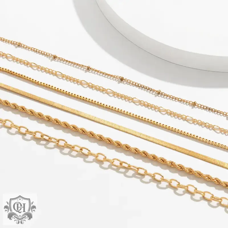 18K Gold Stackable Bracelet Set