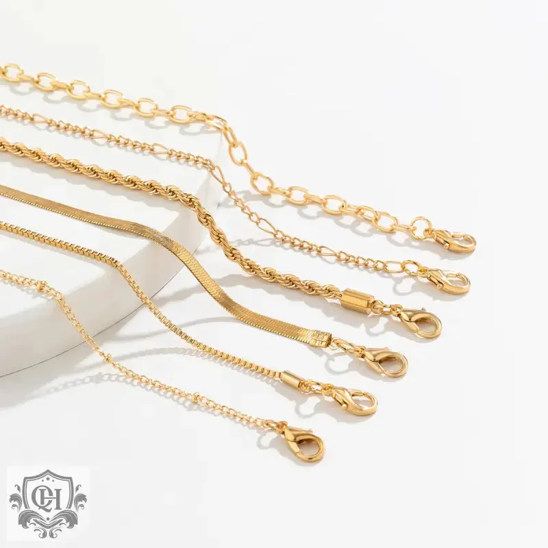 18K Gold Stackable Bracelet Set