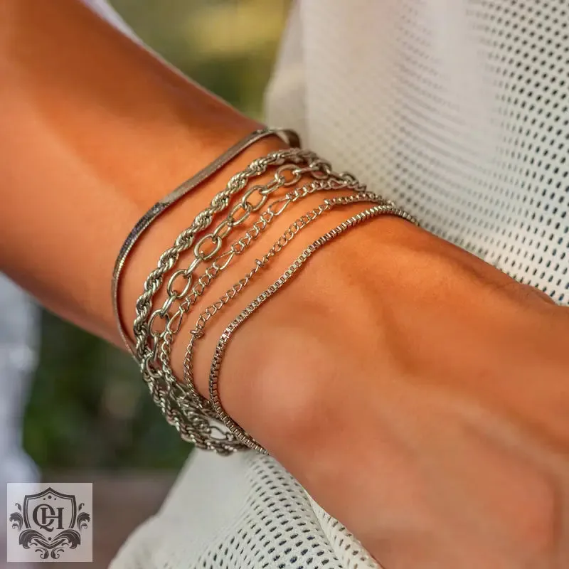 18K Gold Stackable Bracelet Set