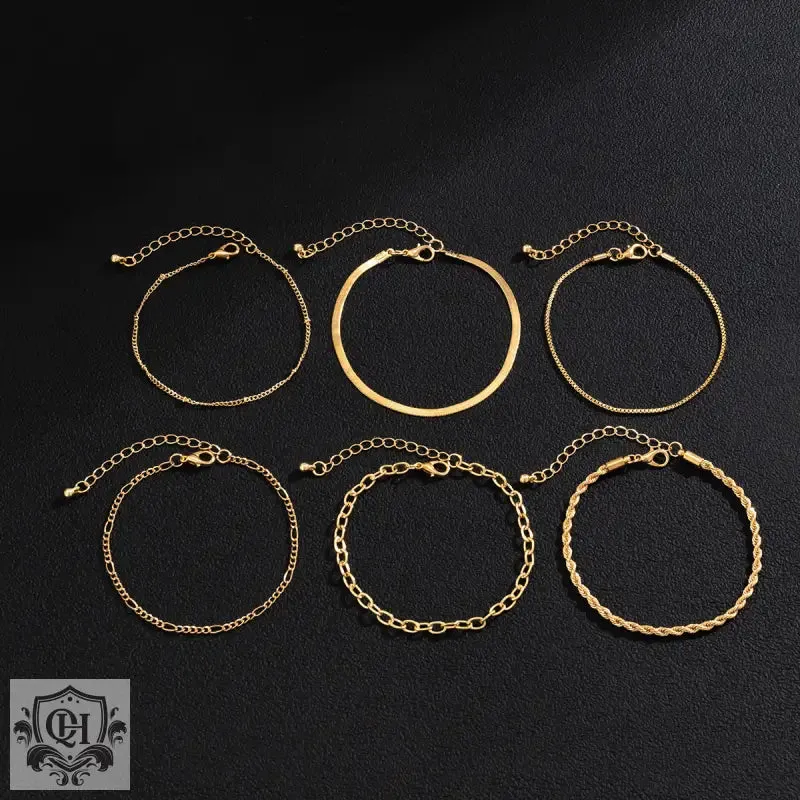 18K Gold Stackable Bracelet Set