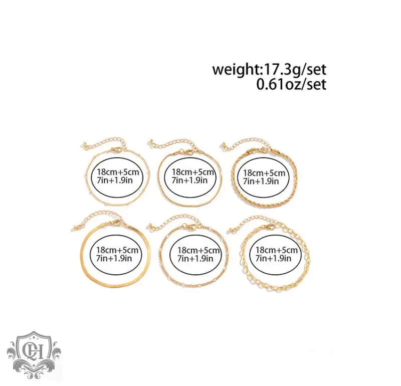 18K Gold Stackable Bracelet Set