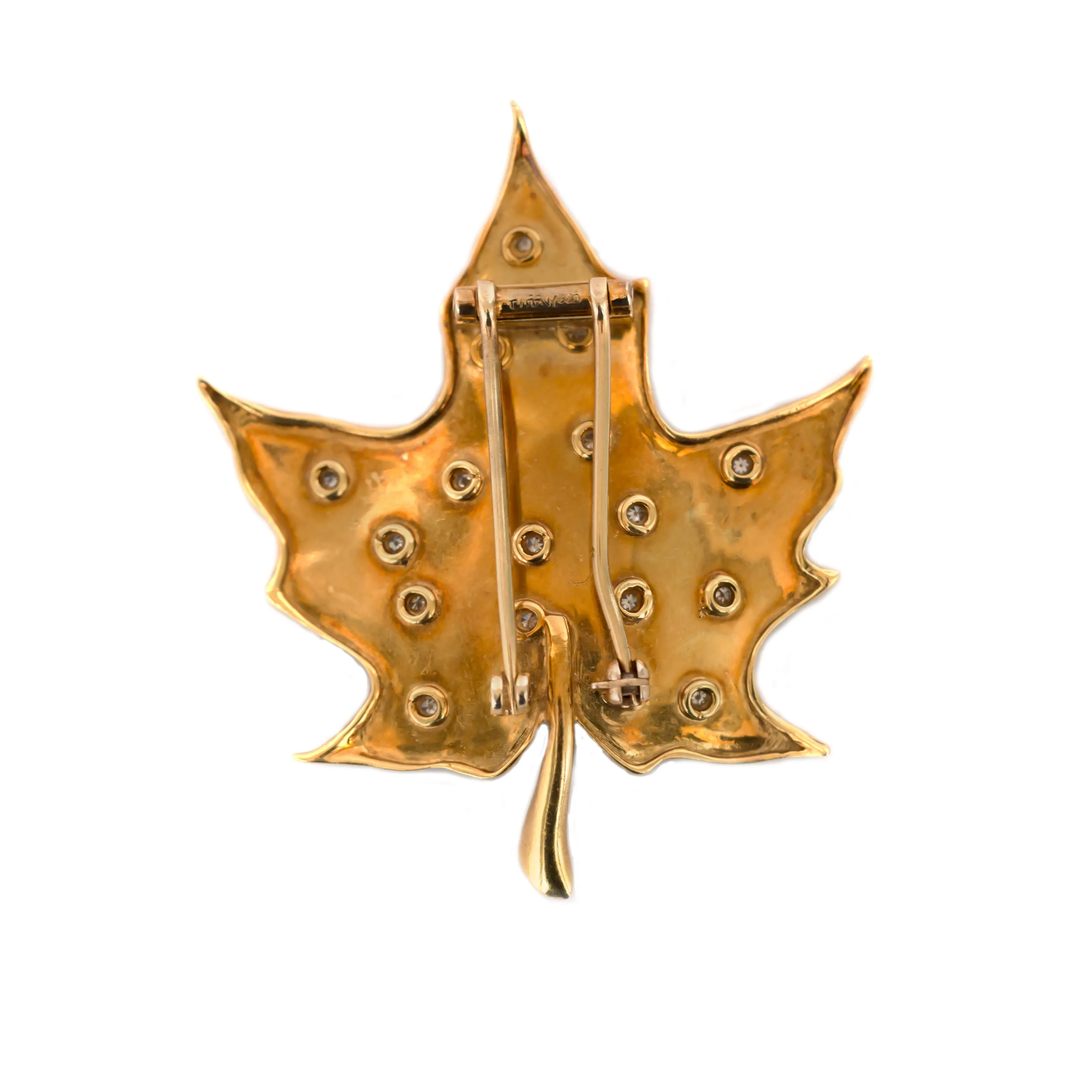 1970s Diamond Yellow Gold Brooch