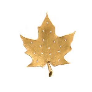 1970s Diamond Yellow Gold Brooch