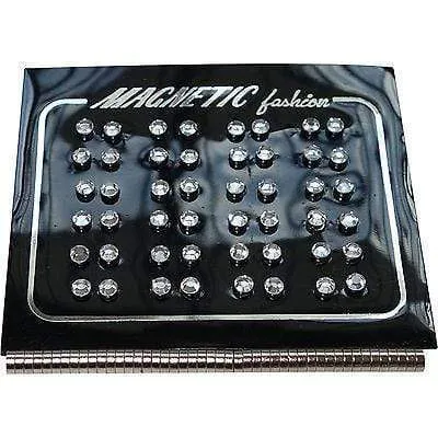 24 Pairs of Magnetic Clip On Crystal Stud Earrings Mens Womens Boys Girls Kids