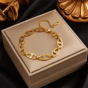 316L Stainless Steel Eye Chain Bracelet For Women