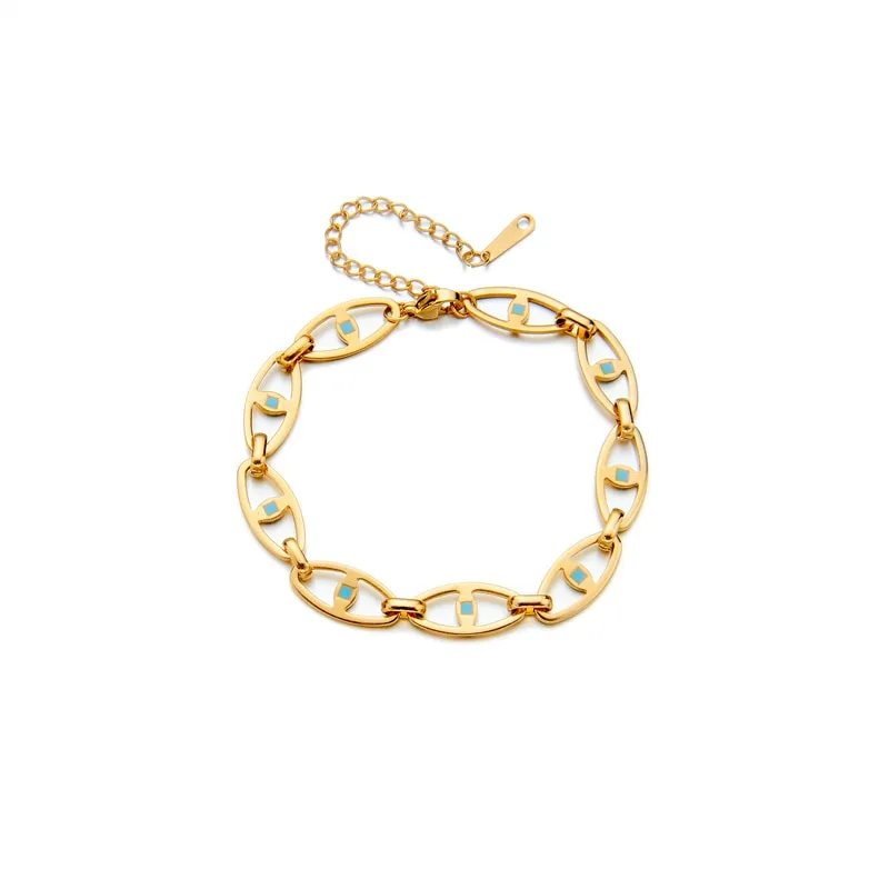 316L Stainless Steel Eye Chain Bracelet For Women