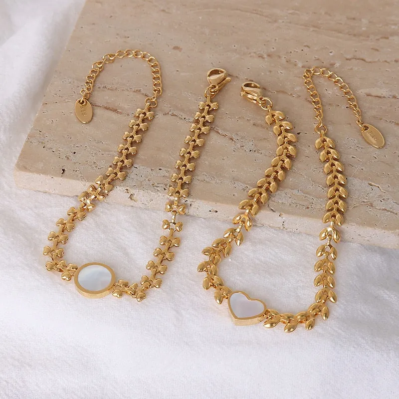 316L Stainless Steel Women's Bracelets Ear of Wheat Chain