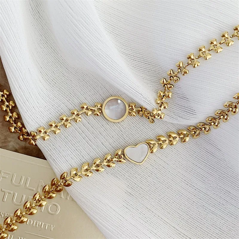 316L Stainless Steel Women's Bracelets Ear of Wheat Chain