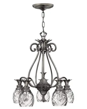 4885PL Hinkley Plantation 5 light pendant Polished Antique Nickel