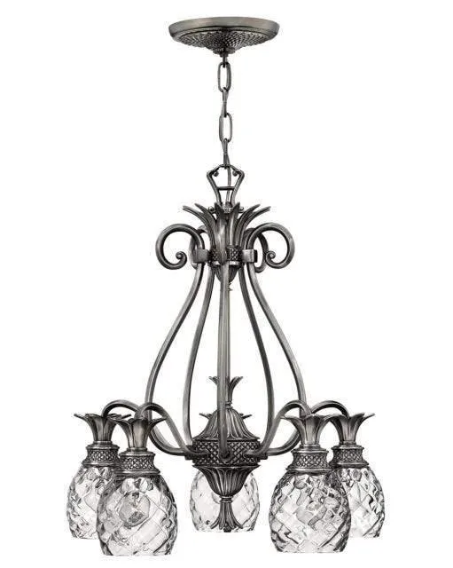 4885PL Hinkley Plantation 5 light pendant Polished Antique Nickel