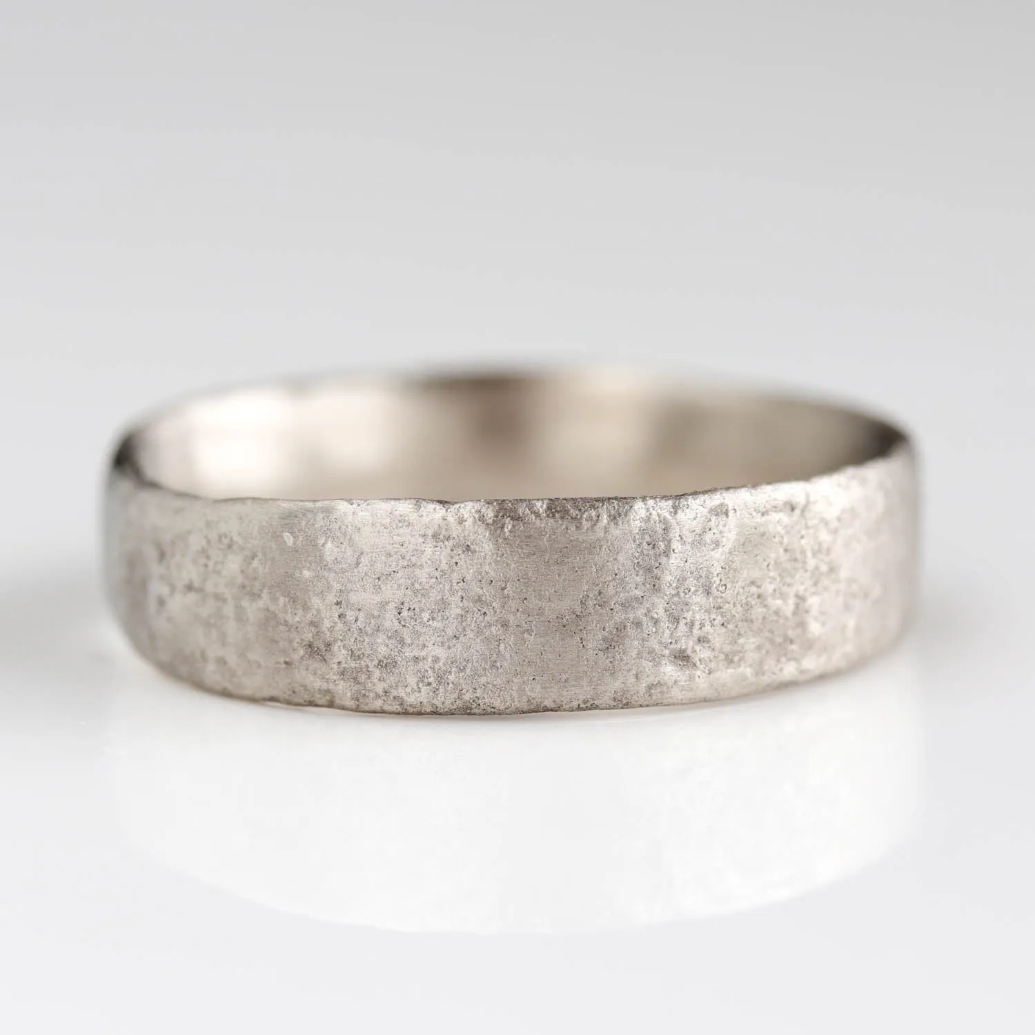 5mm Wide Flat Ancient Textured Band •