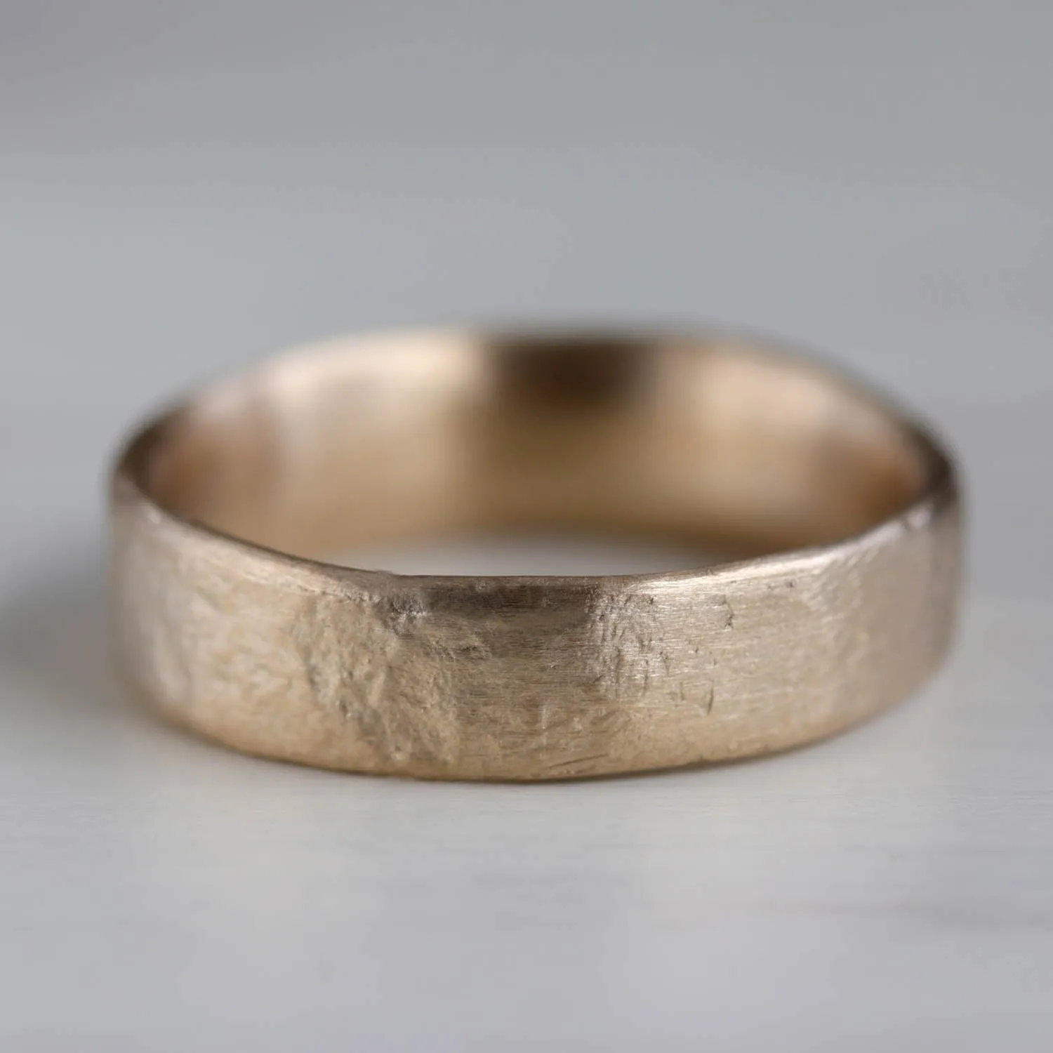 5mm Wide Flat Ancient Textured Band •