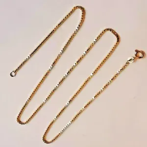 9ct Box Chain Diamond Cut