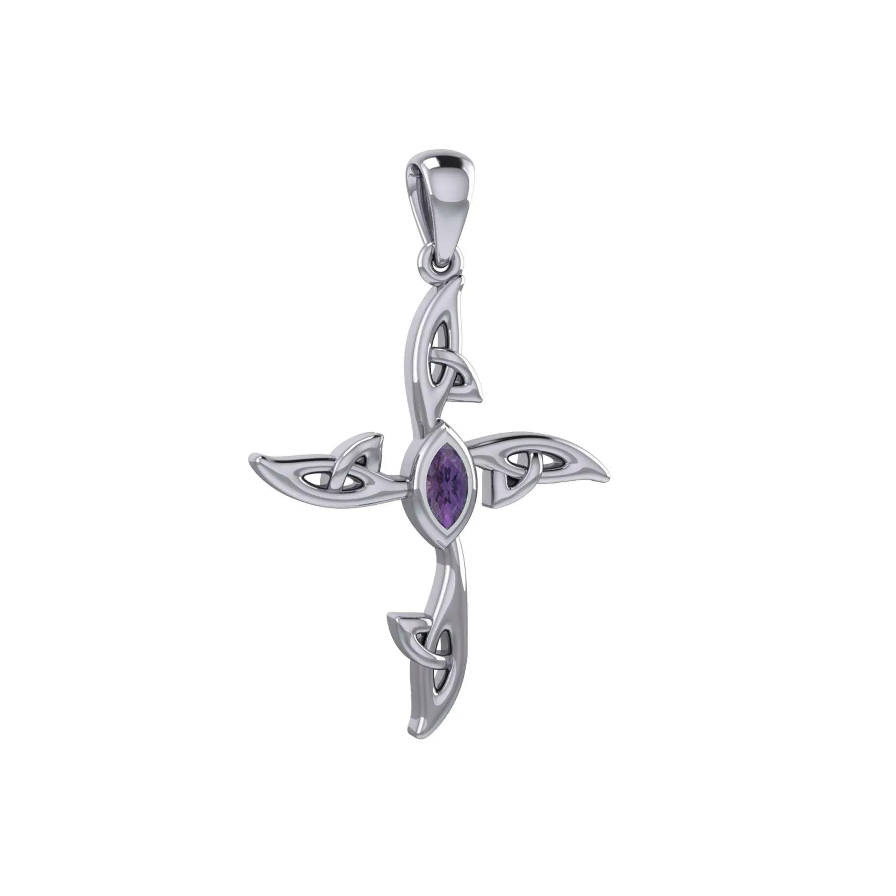 A beautiful statement of pride and faith ~ Sterling Silver Jewelry Celtic Cross Pendant with Gem TPD5988