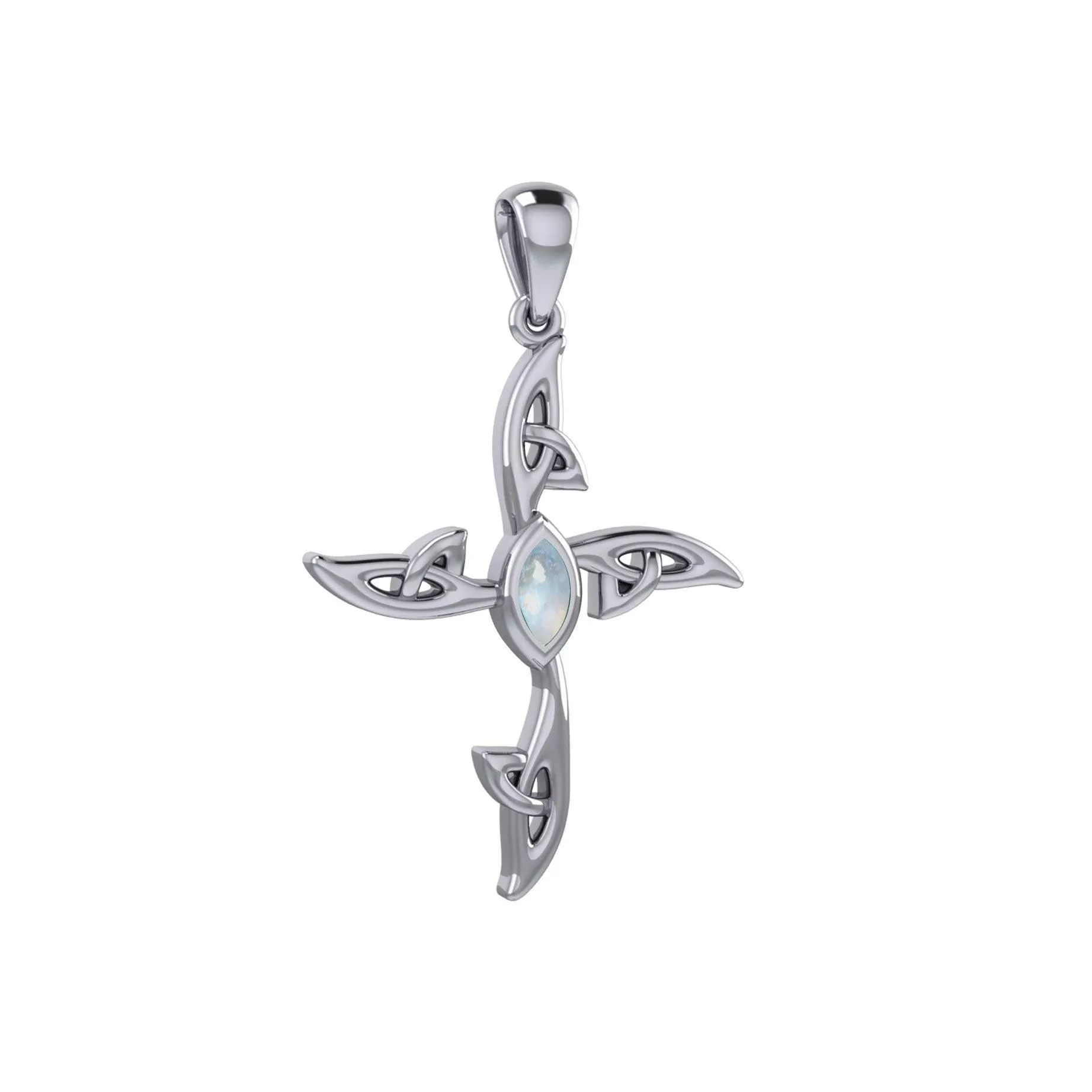 A beautiful statement of pride and faith ~ Sterling Silver Jewelry Celtic Cross Pendant with Gem TPD5988