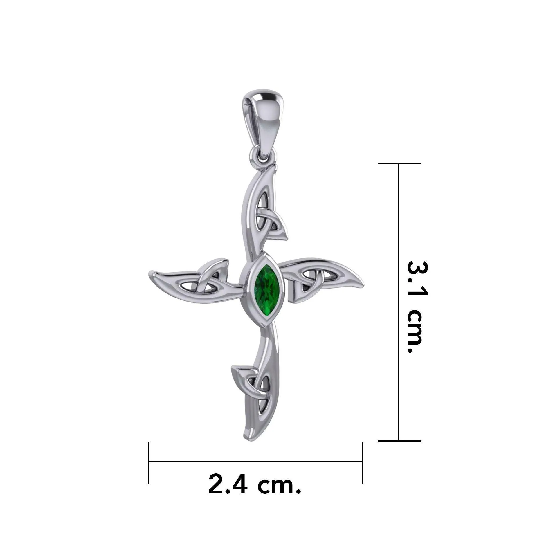 A beautiful statement of pride and faith ~ Sterling Silver Jewelry Celtic Cross Pendant with Gem TPD5988