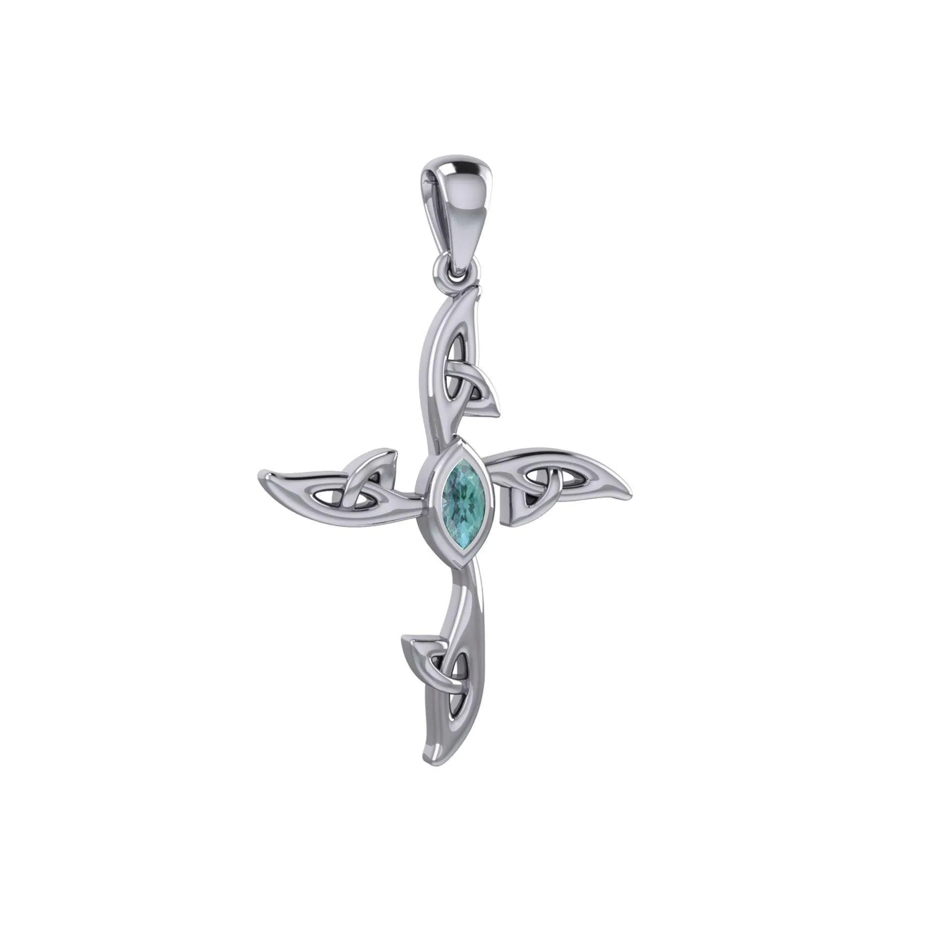 A beautiful statement of pride and faith ~ Sterling Silver Jewelry Celtic Cross Pendant with Gem TPD5988