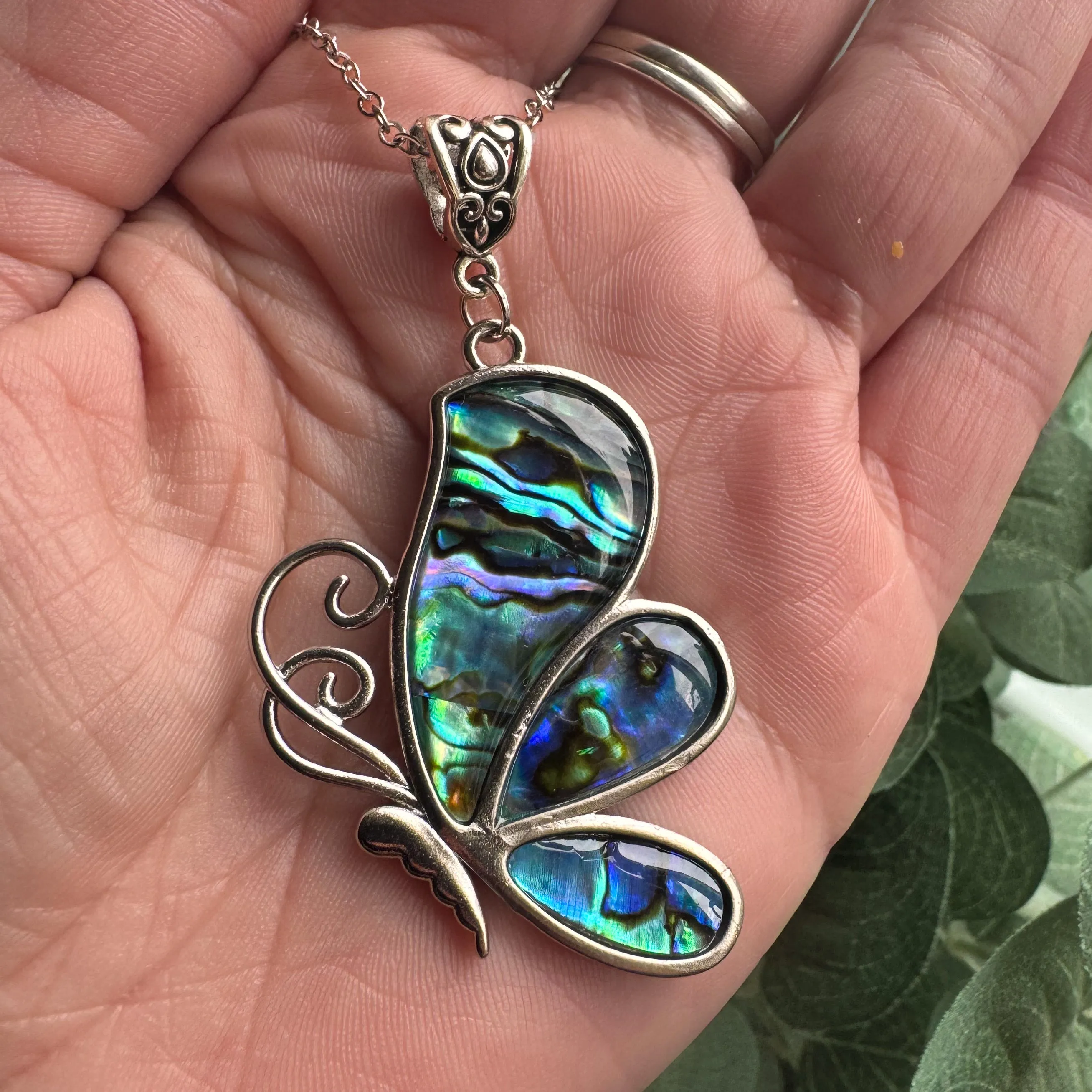 Abalone Butterfly Necklace