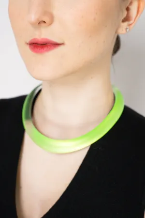 Alexis Bittar Luminous Lucite Collar Necklace in Neon Green