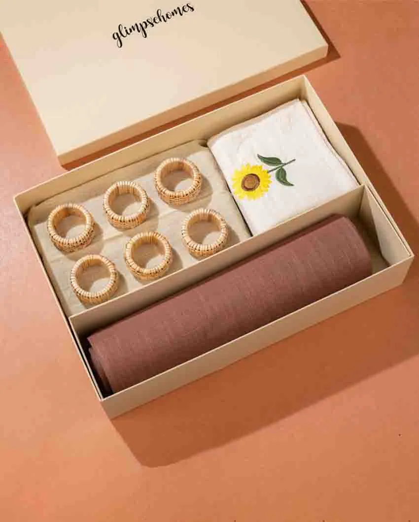 Amber Sunflower Dining Gift Set