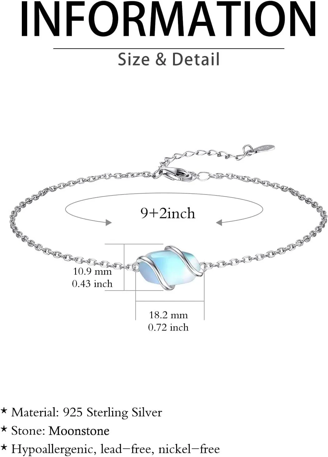 Anklet for Women 925 Sterling Silver Dainty Gemstone Ankle Bracelet Beach Fine Jewelry Birthday Valentines Day Mothers Day Gifts for Her Mom