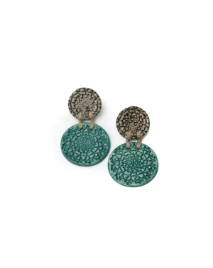 Anna Kitsou Dentelle I Earrings - Black / Teal