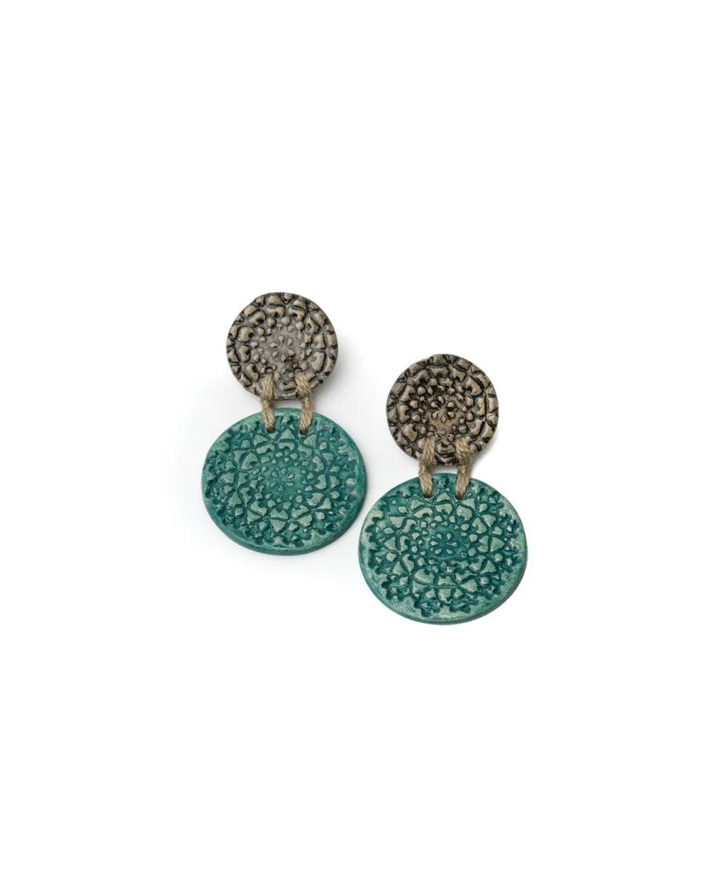 Anna Kitsou Dentelle I Earrings - Black / Teal