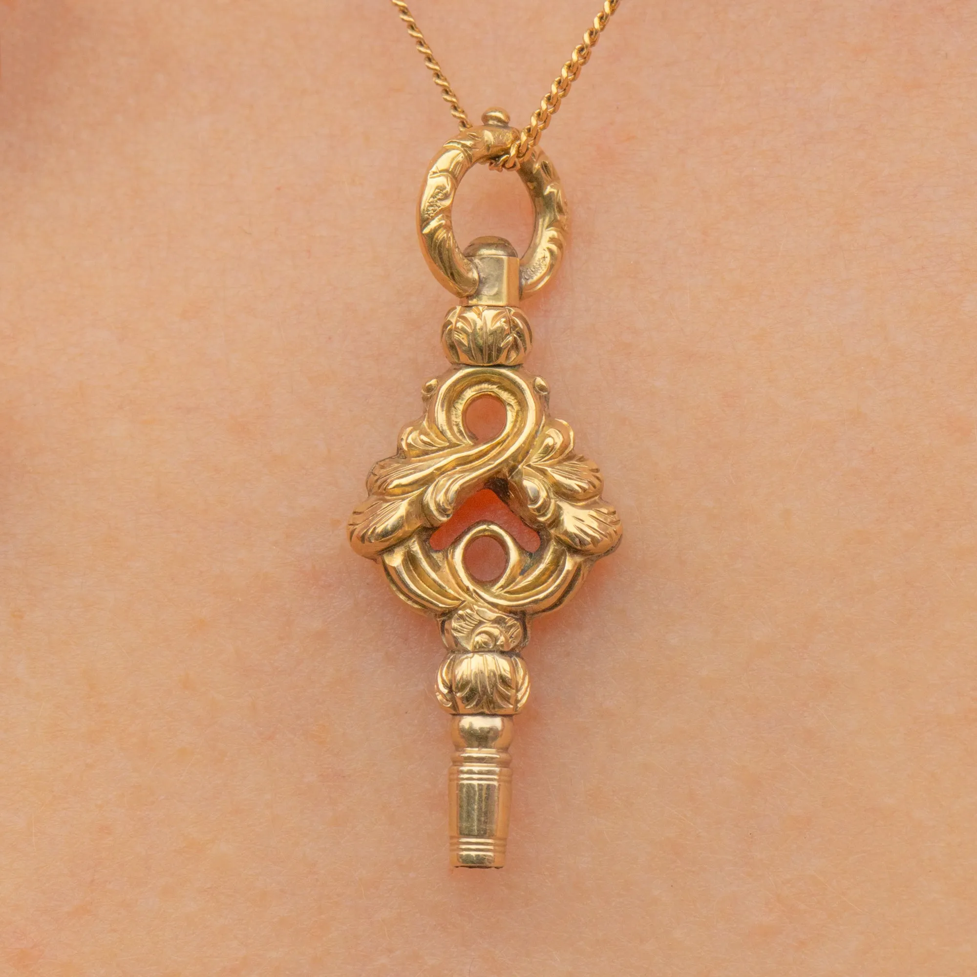 Antique 9ct Gold Cased Watch Key Pendant