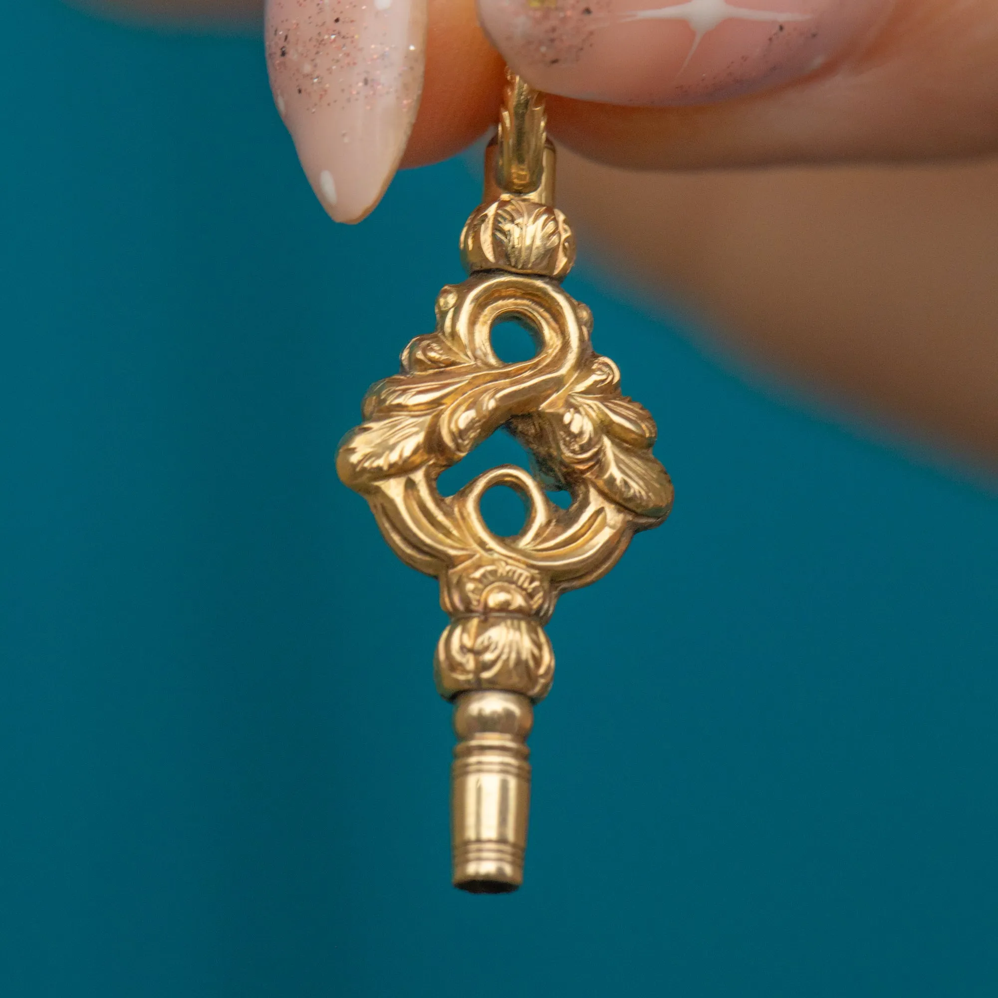 Antique 9ct Gold Cased Watch Key Pendant