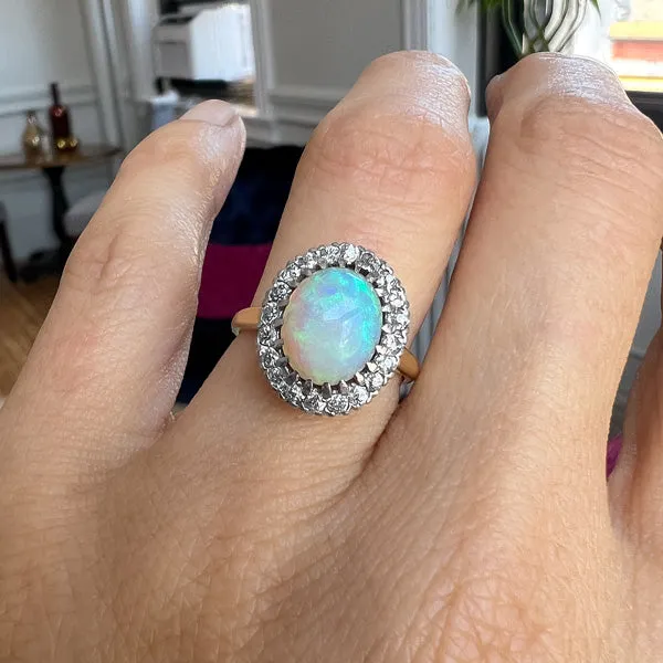Antique Opal & Diamond Ring