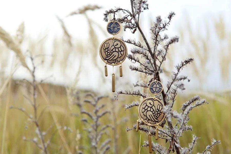 Archeress Brass Earrings