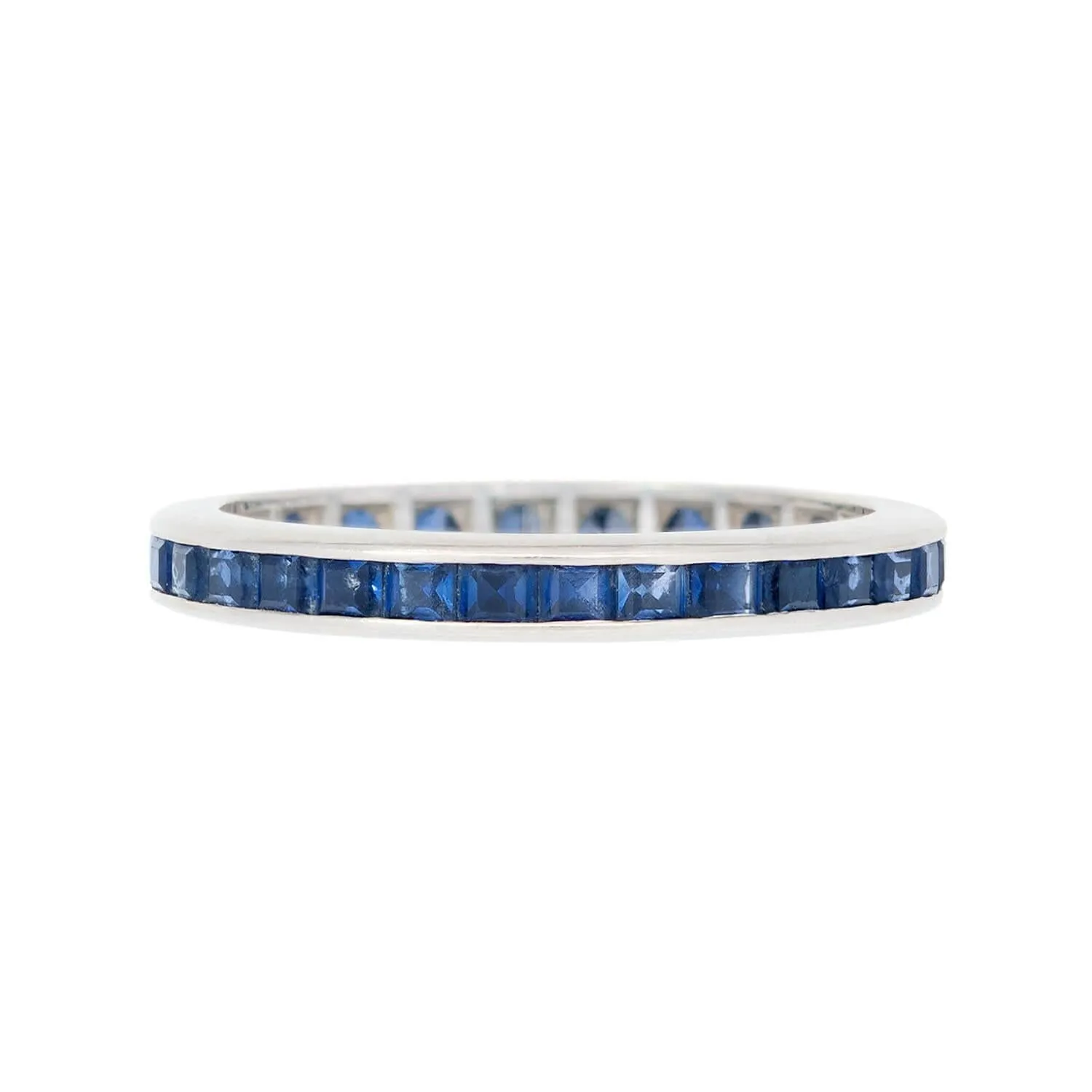 Art Deco Platinum Sapphire Eternity Band