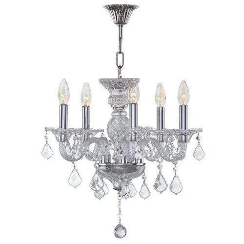 Asfour - Crystal - 5 Bulbs - Chrome - Ball Clear