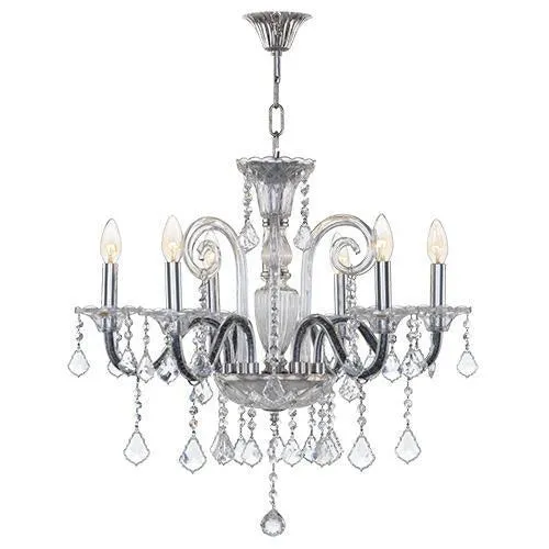 Asfour - Crystal - 6 Bulbs - Chrome - Bearish Clear