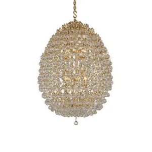 Asfour - Empire Chandelier - 12 Bulbs - Gold - Ball Clear