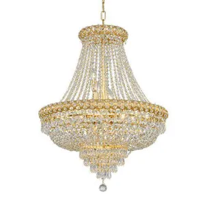 Asfour Empire Chandelier 15 Bulbs  Gold  Pendeloque and Octagon