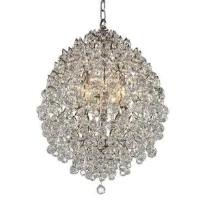 Asfour - Empire Chandelier - 8 Bulbs - Chrome - Pear Clear