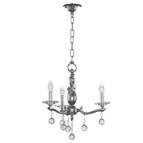 Asfour - Majestic Chandelier - 3 Bulbs - Chrome - Bearish Clear