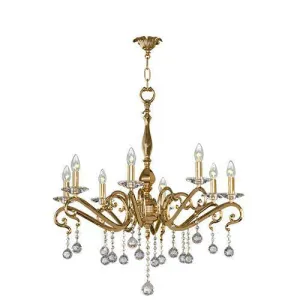 Asfour - Majestic Chandelier - 8 Bulbs - Gold - Bearish Clear